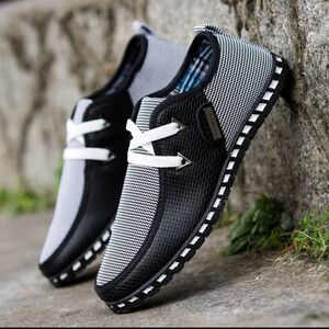 Men's fashion sneakers Men's Casual Shoes Loafers Slip-On Black